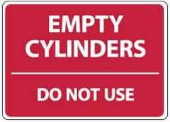 NMC - "Empty Cylinders - Do Not Use", 10" Long x 14" Wide, Aluminum Safety Sign - Rectangle, 0.04" Thick, Use for Accident Prevention - Caliber Tooling