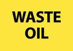 NMC - "Waste Oil", 10" Long x 14" Wide, Pressure-Sensitive Vinyl Safety Sign - Rectangle, 0.004" Thick, Use for Hazardous Materials - Caliber Tooling