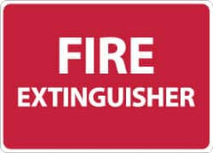 NMC - Fire Extinguisher, Pressure Sensitive Vinyl Fire Sign - 14" Wide x 10" High - Caliber Tooling