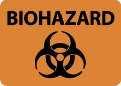 NMC - "Biohazard", 10" Long x 14" Wide, Pressure-Sensitive Vinyl Safety Sign - Rectangle, 0.004" Thick, Use for Hazardous Materials - Caliber Tooling