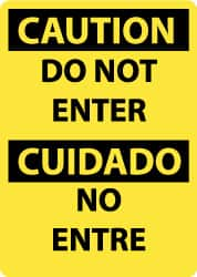 NMC - "Caution - Do Not Enter", 14" Long x 10" Wide, Rigid Plastic Safety Sign - Rectangle, 0.05" Thick, Use for Security & Admittance - Caliber Tooling