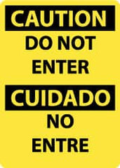 NMC - "Caution - Do Not Enter", 14" Long x 10" Wide, Aluminum Safety Sign - Rectangle, 0.04" Thick, Use for Security & Admittance - Caliber Tooling