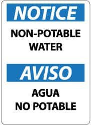 NMC - "Notice - Non-Potable Water", 14" Long x 10" Wide, Aluminum Safety Sign - Rectangle, 0.04" Thick, Use for Security & Admittance - Caliber Tooling