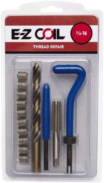 E-Z LOK - 10 Inserts, #5-40 UNC, Stainless Steel, Thread Repair Kit - 0.188" Insert Length - Exact Industrial Supply