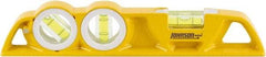 Johnson Level & Tool - Magnetic 10" Long 3 Vial Torpedo Level - Aluminum, Yellow, 1 Plumb, 1 Level & 1 45° Vials - Caliber Tooling