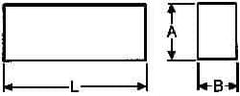 Seco - WKE45 Cobalt Rectangular Tool Bit Blank - 1/2" Wide x 1-1/4" High x 7" OAL - Exact Industrial Supply