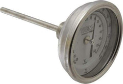 Wika - 4 Inch Long Stem, 3 Inch Dial Diameter, Stainless Steel, Back Connected Bi-Metal Thermometer - -20 to 60°C, 1% Accuracy - Caliber Tooling