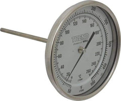 Wika - 6 Inch Long Stem, 5 Inch Dial Diameter, Stainless Steel, Back Connected Bi-Metal Thermometer - 10 to 260°C, 1% Accuracy - Caliber Tooling