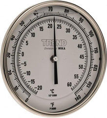 Wika - 4 Inch Long Stem, 5 Inch Dial Diameter, Stainless Steel, Back Connected Bi-Metal Thermometer - -20 to 60°C, 1% Accuracy - Caliber Tooling