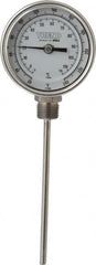 Wika - 6 Inch Long Stem, 3 Inch Dial Diameter, Stainless Steel, Bottom Connected Bi-Metal Thermometer - -5 to 115°C, 1% Accuracy - Caliber Tooling