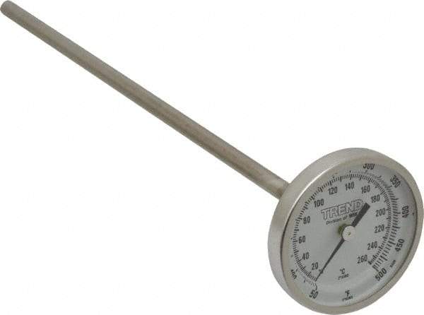 Wika - 9 Inch Long Stem, 2 Inch Dial Diameter, Stainless Steel, Back Connected Bi-Metal Thermometer - 10 to 260°C, 1% Accuracy - Caliber Tooling