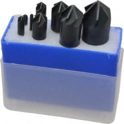 M.A. Ford - 8 Piece, 1/8 to 1" Head Diam, 90° Included Angle, Single End Countersink Set - Caliber Tooling