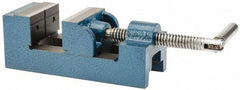 Value Collection - 2-1/2" Jaw Opening Capacity x 1-1/2" Throat Depth, Horizontal Drill Press Vise - 2-1/2" Wide Jaw, Stationary Base, Standard Speed, 7-1/4" OAL x 2-5/8" Overall Height, Cast Iron - Caliber Tooling