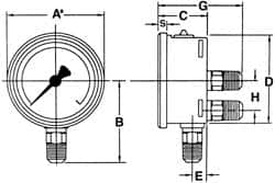 Wika - 4" Dial, 1/4 Thread, 0-1,000 Scale Range, Pressure Gauge - Lower Back Connection Mount, Accurate to 1% of Scale - Caliber Tooling