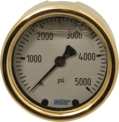 Wika - 2-1/2" Dial, 1/4 Thread, 0-5,000 Scale Range, Pressure Gauge - Back Connection Mount, Accurate to 1.5% of Scale - Caliber Tooling