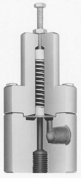 Plast-O-Matic - 1-1/2" Inlet, Diaphragm Relief Valve - 100 Max psi, PVC - Caliber Tooling