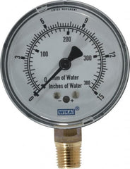 Wika - 2-1/2" Dial, 1/4 Thread, 0-15/0-380 Scale Range, Pressure Gauge - Lower Connection Mount, Accurate to 1.5% of Scale - Caliber Tooling