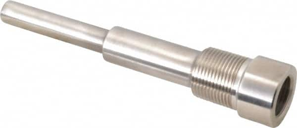 Alloy Engineering - 6 Inch Overall Length, 3/4 Inch Thread, 316 Stainless Steel Standard Thermowell - 4-1/2 Inch Insertion Length - Caliber Tooling