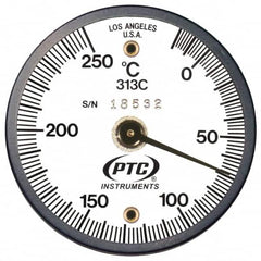 PTC Instruments - -20 to 200°C, 2 Inch Dial Diameter, Dual Magnet Mount Thermometer - 2° Division Graduation - Caliber Tooling