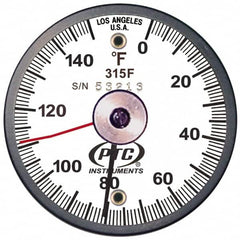 PTC Instruments - 150°F, 2 Inch Dial Diameter, Dual Magnet Mount Thermometer - 1° Division Graduation - Caliber Tooling