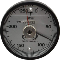 PTC Instruments - 250°F, 2 Inch Dial Diameter, Dual Magnet Mount Thermometer - 2° Division Graduation - Caliber Tooling