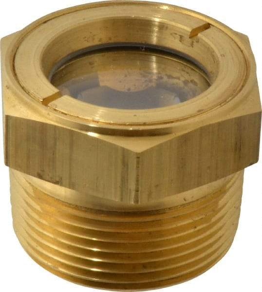 LDI Industries - 1-1/8" Sight Diam, 1-1/4" Thread, 1.44" OAL, Low Pressure Pipe Thread Lube Sight with Reflector Sight Glass & Flow Sight - 1-3/4" Head, 5 Max psi, 1-1/4 to 11-1/2 Thread - Caliber Tooling