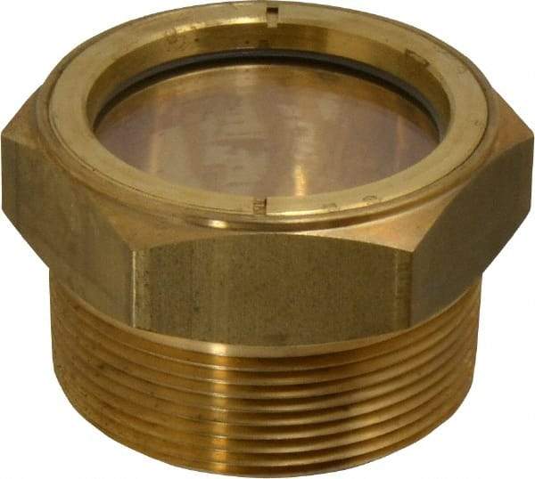 LDI Industries - 1-7/8" Sight Diam, 2" Thread, 1.69" OAL, Low Pressure Pipe Thread Lube Sight, Open View Sight Glass & Flow Sight - 2-1/2" Head, 2 Max psi, 2 to 11-1/2 Thread - Caliber Tooling