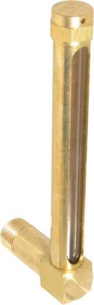 LDI Industries - 4-1/4 Inch Long Sight, 3/8 Inch Thread Size, Buna-N Seal Long Elbow, Vented Oil-Level Indicators and Gauge - 5-3/8 Inch Length to Center of Base - Caliber Tooling