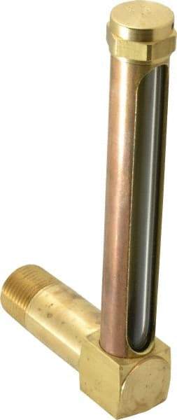 LDI Industries - 4-1/4 Inch Long Sight, 1/2 Inch Thread Size, Buna-N Seal Long Elbow, Vented Oil-Level Indicators and Gauge - 5-7/16 Inch Length to Center of Base - Caliber Tooling