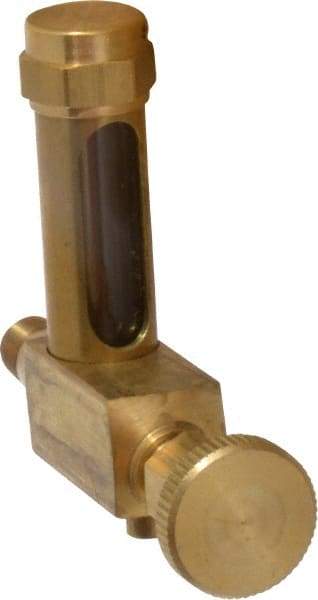 LDI Industries - 1-3/8 Inch Long Sight, 1/8 Inch Thread Size, Buna-N Seal Short Elbow With Drain, Vented Oil-Level Indicators and Gauge - 2-3/8 Inch Length to Center of Base - Caliber Tooling