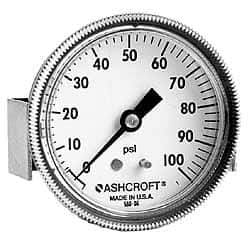 Ashcroft - 2" Dial, 1/4 Thread, 30-0-160 Scale Range, Pressure Gauge - Center Back Connection Mount - Caliber Tooling