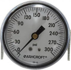 Ashcroft - 2-1/2" Dial, 1/4 Thread, 0-300 Scale Range, Pressure Gauge - Center Back Connection Mount - Caliber Tooling