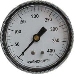 Ashcroft - 2-1/2" Dial, 1/4 Thread, 0-400 Scale Range, Pressure Gauge - Center Back Connection Mount - Caliber Tooling