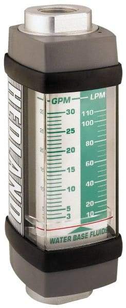 Hedland - 1-1/4" NPTW Port Water-Based Liquid Flowmeter - 3000 Max psi, 10 to 75 GPM, Anodized Aluminum - Caliber Tooling