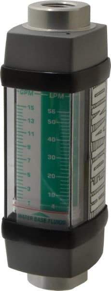 Hedland - 1/2" NPTF Port Water-Based Liquid Flowmeter - 3000 Max psi, 1 to 15 GPM, Anodized Aluminum - Caliber Tooling