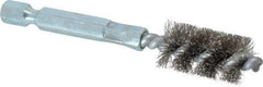 Schaefer Brush - 3/8 Inch Inside Diameter, 9/16 Inch Actual Brush Diameter, Stainless Steel, Power Fitting and Cleaning Brush - 1/4 Shank Diameter, 3-1/8 Inch Long, Hex Shaft Stem, 1/2 Inch Refrigeration Outside Diameter - Caliber Tooling