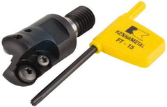 Kennametal - 25.4mm Cutting Diam, 1" Max Depth of Cut, Modular Connection Indexable Copy End Mill - 2 Inserts, RDHX 12T3M0S Insert, KDM Toolholder - Caliber Tooling