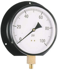 Value Collection - 6" Dial, 1/4 Thread, 0-30 Scale Range, Pressure Gauge - Lower Connection, Rear Flange Connection Mount, Accurate to 3-2-3% of Scale - Caliber Tooling