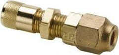 Parker - 500 Max psi, 1/4 Tube OD, Bulkhead Union Access Valve - Brass - Caliber Tooling