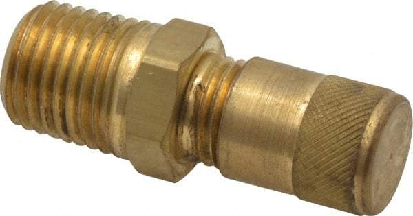 Parker - 1/4-18 Male Pipe, 500 Max psi, 1/4 Tube OD, Male Connector Access Valve - Brass - Caliber Tooling