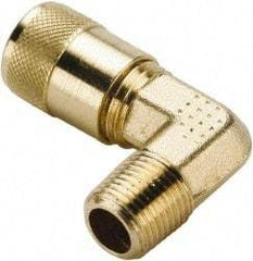 Parker - 1/8-27 Male Pipe, 500 Max psi, 1/4" Tube OD, Forged Male Elbow Access Valve - Brass - Caliber Tooling