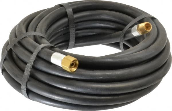 Alliance Hose & Rubber - 1/4" ID x 9/16" OD 25' Long Multipurpose Air Hose - MNPT x FNPT(Swivel) Ends, 300 Working psi, -40 to 190°F, 1/4" Fitting, Black - Caliber Tooling