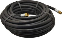 Alliance Hose & Rubber - 3/8" ID x 23/32" OD 50' Long Multipurpose Air Hose - MNPT x FNPT(Swivel) Ends, 300 Working psi, -40 to 190°F, 3/8" Fitting, Black - Caliber Tooling