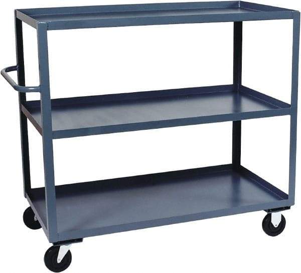 Jamco - 3,000 Lb Capacity, 3 Shelf, Steel Stock Truck - 36" Long x 72" Wide x 48" High, 6" Diam Phenolic Wheels - Caliber Tooling