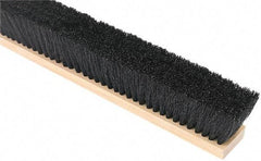 Harper Brush - 24" Medium Duty Tampico Push Broom - 3" Bristle Length, Wood Block, Threaded Handle Connection, Handle Sold Separately - Caliber Tooling