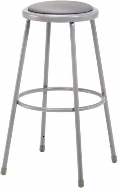 NPS - 30 Inch High, Stationary Fixed Height Stool - 16-1/2 Inch Deep x 16-1/2 Inch Wide, Vinyl Seat, Grey - Caliber Tooling