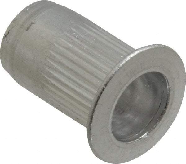 RivetKing - #10-24, 0.02 to 0.13" Grip, 19/64" Drill, Aluminum Standard Rivet Nut - Uncoated, Countersunk Head - Caliber Tooling