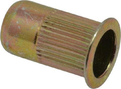 RivetKing - 0.13 to 0.225" Grip, Steel Standard Rivet Nut - Zinc Yellow Dichromate Finish, Flange Head - Caliber Tooling