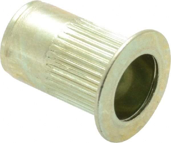 RivetKing - #10-24, 0.02 to 0.13" Grip, Steel Standard Rivet Nut - Zinc Yellow Dichromate Finish, Countersunk Head - Caliber Tooling