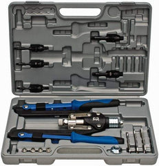 RivetKing - 1/8 to 1/4" Blind Rivet/Rivet Nut Tool Kit - Includes 5/32, 3/16, 1/4, #10-32, 1/4-20, 3/8-16, 5/16-18, Nose Pieces for Blind Rivets, Mandrels - Caliber Tooling